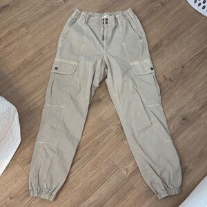 garage cargo khaki joggers